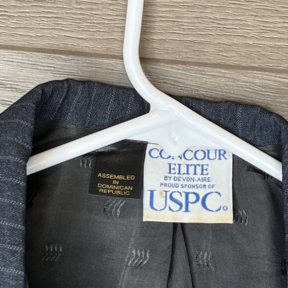 Devon-Aire Show Coat Womans 18 Navy Pin Stripe 3 Button Pockets Fitted Lined - Picture 6 of 11